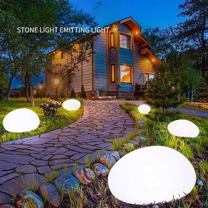 Solar Pebble Stone Lights for Outdoor Garden, Villa, Park – Decorative Landscape Lighting for Atmosphere & Ambience