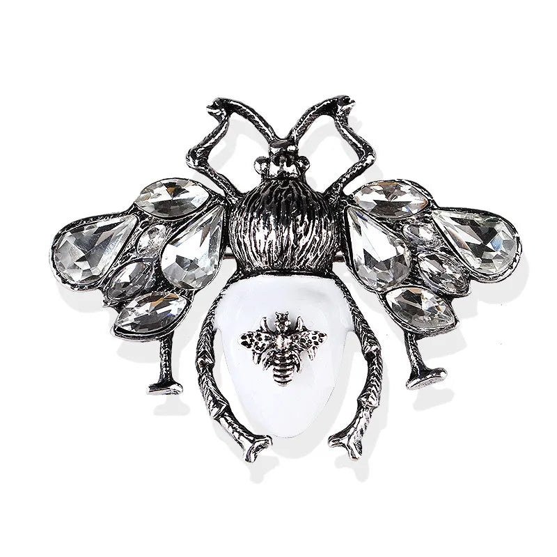 Creative Cute Insect Brooch Drip Oil Rhinestone Bee Beetle Animal Brooches Fashion Corsage Clothing Accessories Universal Pins