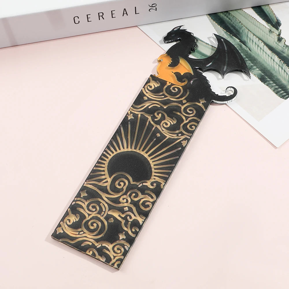 Anime Black Dragon Bookmarks Collect Gift for Book Lovers Acrylic Book Mark Stationery Accessories for Men Women Friends Teacher