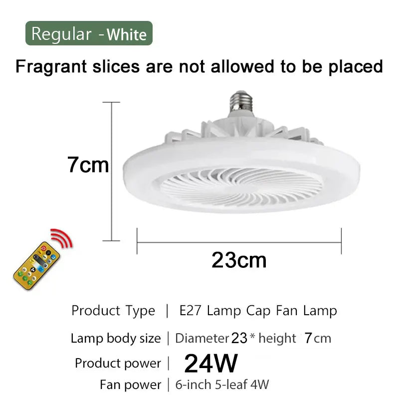 E27 LED Ceiling Fan Light with Remote Control Dimming Hanging Lamp for Living Room Study Home Adjustable Wind Speed Fan Lamps