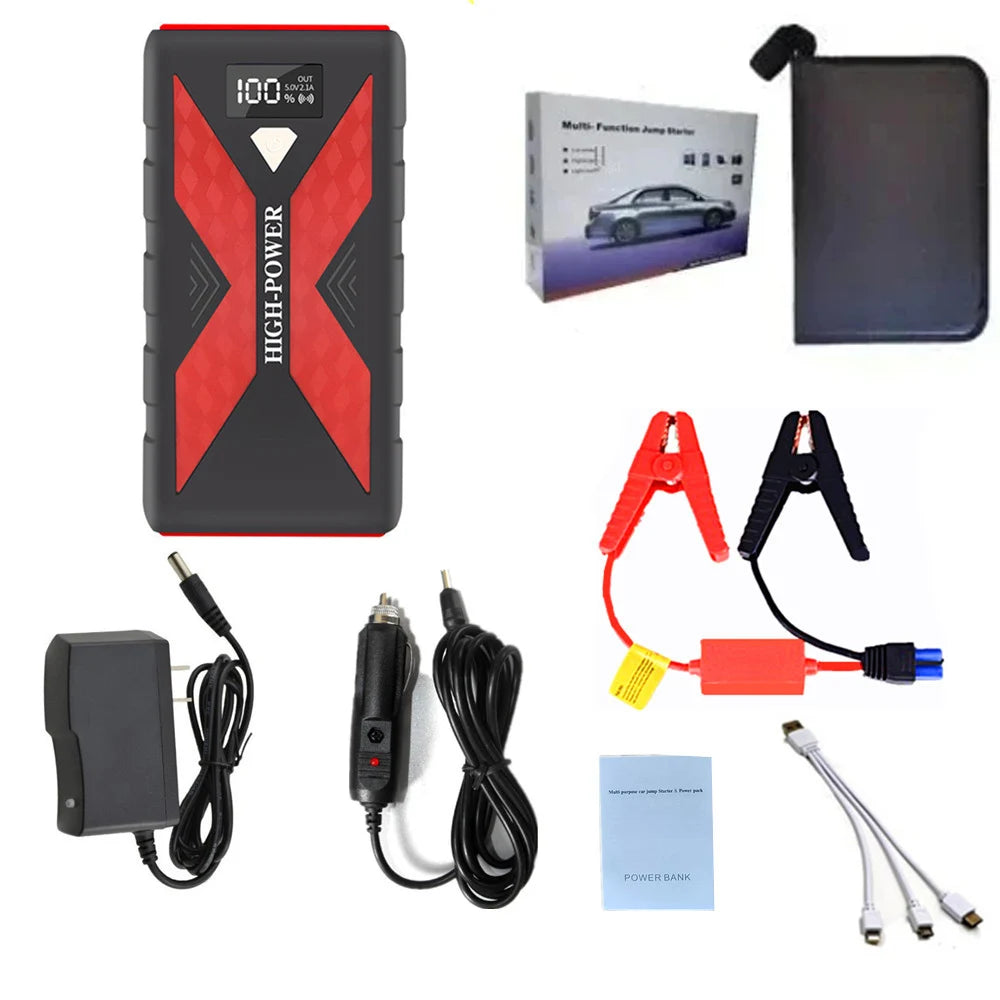 12V Car Jump Starter Power Bank Portable Emergency LED Flashlight Digital Motorcycle Auto Battery Booster Starting Device