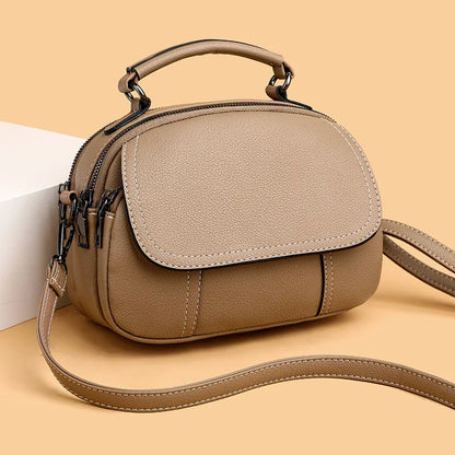 Luxury Double Zipper Women Shoulder Bags Soft PU Leather Phone Crossbody Bag Ladies Purse Clutch Female Shell Messenger Bag