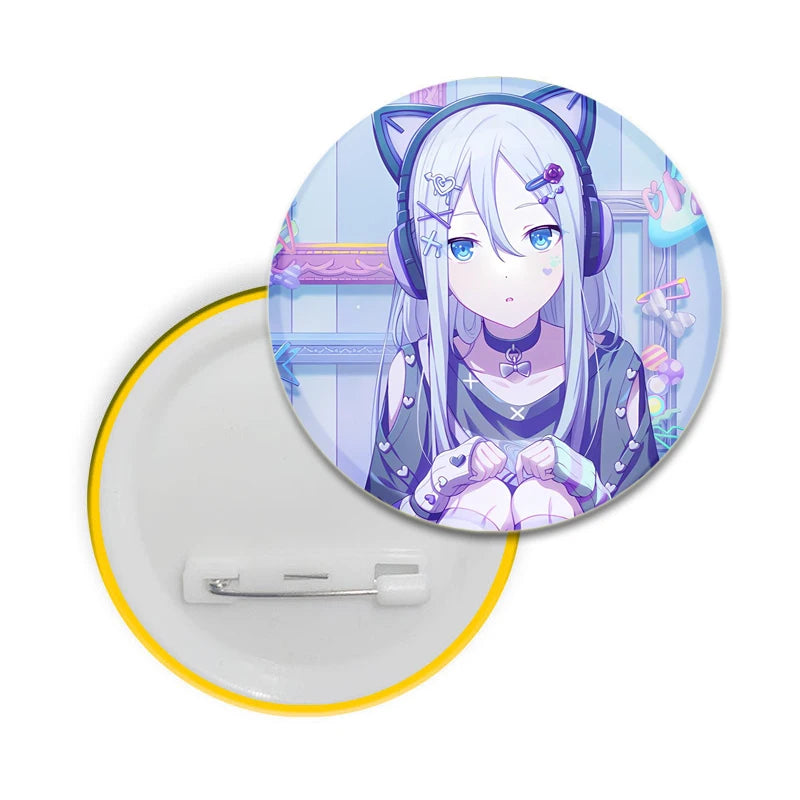 32/44/58mm Project SEKAI Anime Yoisaki Kanade Round Brooch Tinplate Badge for Clothes Backpack Jewelry Accessorie Hat Gifts