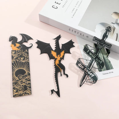 Anime Black Dragon Bookmarks Collect Gift for Book Lovers Acrylic Book Mark Stationery Accessories for Men Women Friends Teacher