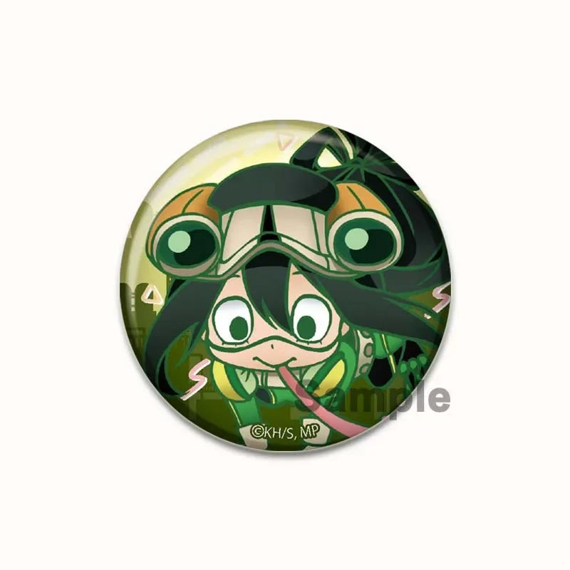 Round Anime Badge Midoriya Izuku Bakugou Katsuki Todoroki Shoto Ochaco Uraraka Cartoon Brooches Handmade Pins Accessorie Gifts