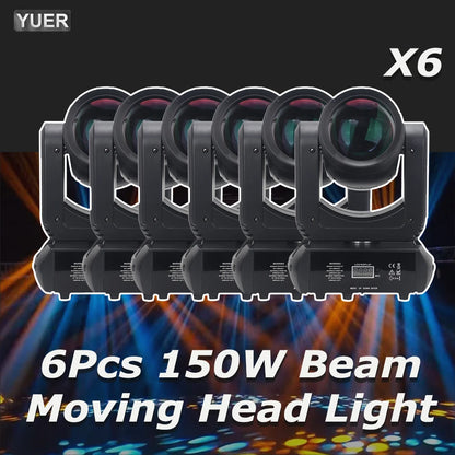 6Pcs/lot Mini 150W LED Moving Head Light  Beam Spot 18 Rotating Prisms Dj Dmx Stage Light Effect Light Disco Dj Bar Wedding Club