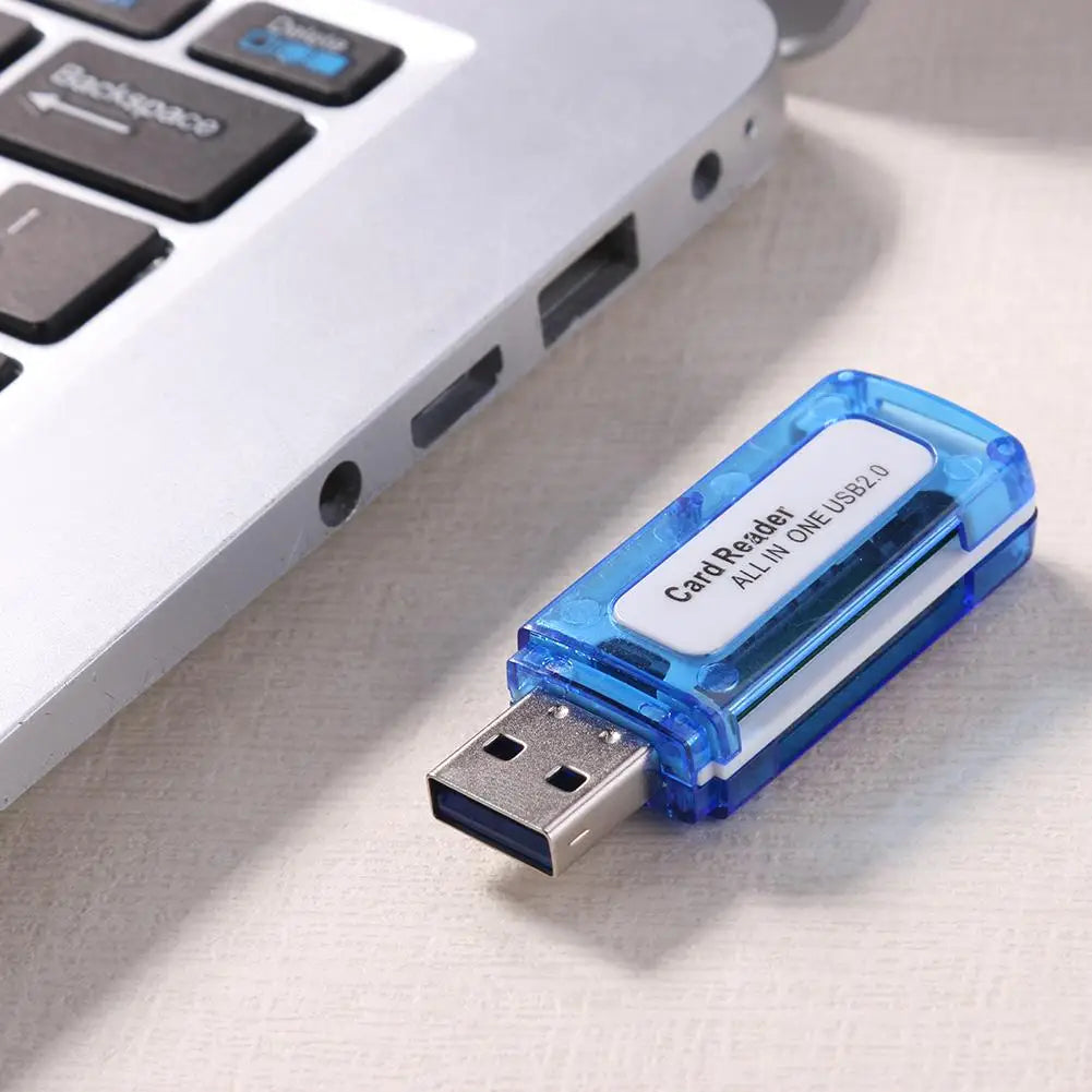 4 in 1 Mini USB2.0 4 Card Slots Smart Card Reader Flash USB Memory Card Reader for Micro SD TF M2 Computer PC Laptop Accessories