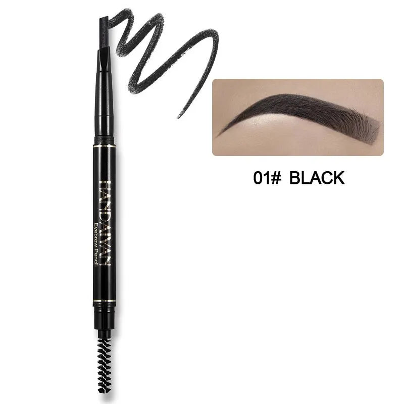 HANDAIYAN Eyebrow Pencil Automatic Rotating Double Head Long Lasting Natural Waterproof 5 Color Triangle Eyebrow Pen Make Up