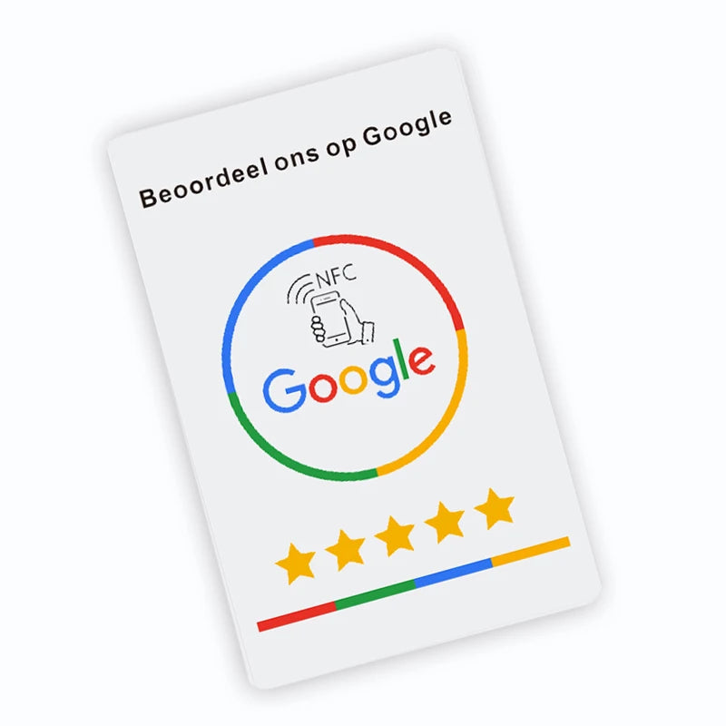 Spanish German French Dutch English NFC Google Review Cards Android/IPhone Tap URL Writing Social Business Review Cards