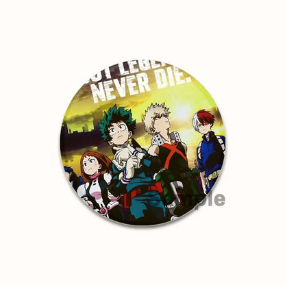 Round Anime Badge Midoriya Izuku Bakugou Katsuki Todoroki Shoto Ochaco Uraraka Cartoon Brooches Handmade Pins Accessorie Gifts