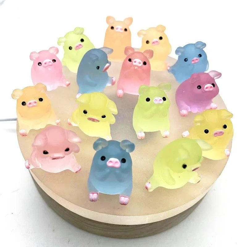 5-50PCS New Kids Glow Piglet Toy DIY Resin Accessories Cream Gel Material Decoration