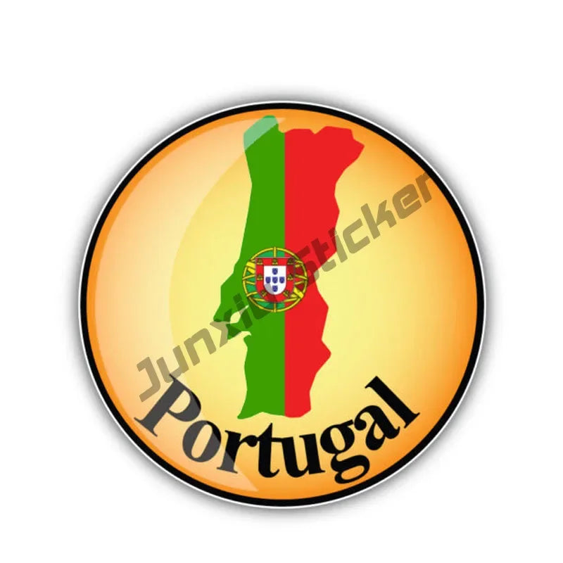 Creative Portugal Stickers Portugal Flag Map Styling Decal Sticker PORTUGAL COUNTRY CODE Accessories Glue Sticker KK13cm