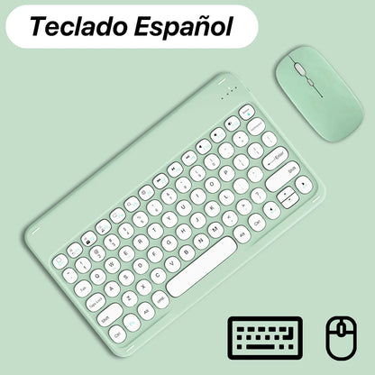 Bluetooth Keyboard Mouse for Tablet Phone Laptop for iPad Keyboard Spanish Portuguese Russian Hebrew Arabic French Keyboard