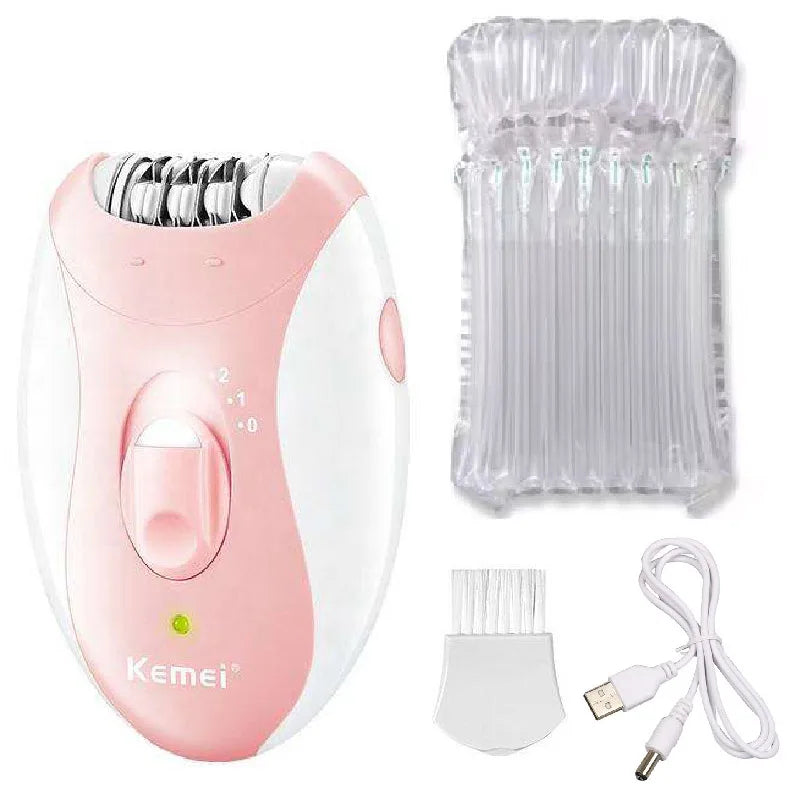 Original Kemei Women Epilator Electric Facial Body Painless Lady Legs Bikini Legs Arms Underarm Rotary Epilator Rechargeable