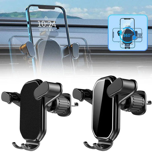 NEW Universal Car Phone Holder With Ventilation Hook GPS Stand Gravity Installation Support Mobile 360 Rotation Anti Degree O5G2