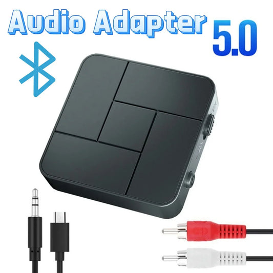 Audio Transmitter Receiver Bluetooth-compatible 5.0 RCA Wireless Music Audio Adapter with Mic for PC TV Car Intelligent System