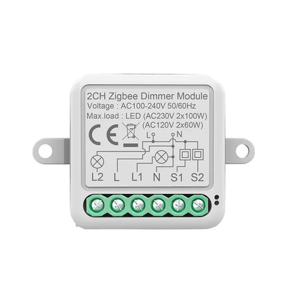 Tuya ZigBee 3.0 Smart Dimmer Switch Module Supports 2 Way Control Dimmable Switch Work with Alexa Google Home Smart Life Gateway