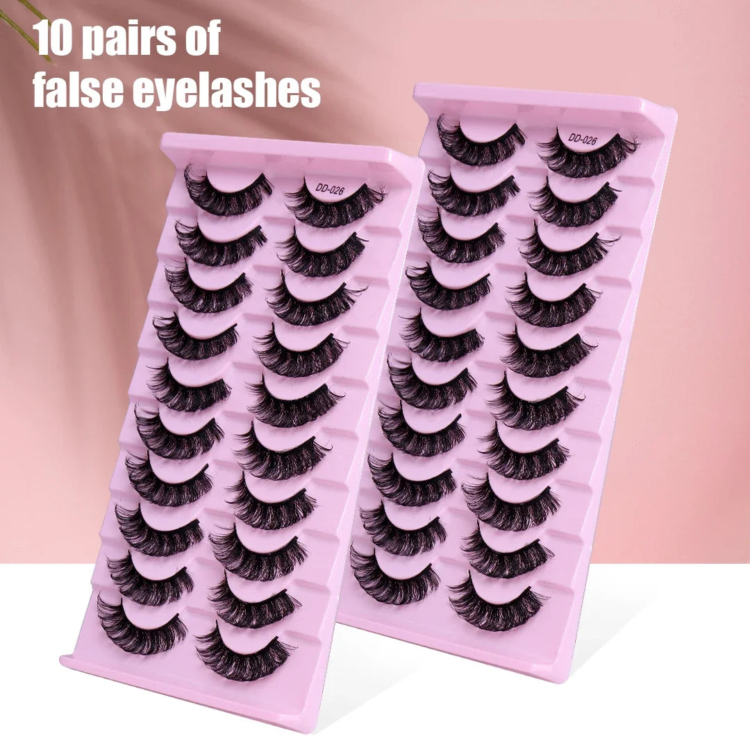 10 pairs Russian Strip Lashes Fluffy Mink Lashes 3D False Eyelashes Russian Volume Eyelashes Fake Eyelash Extension Make Up