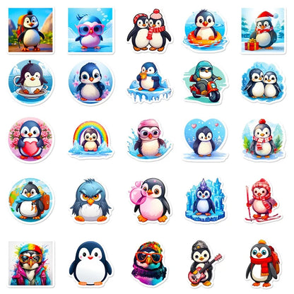 10/30/50PCS Cute Penguin PVC Sticker Aesthetic DIY Children's Decoration Scrapbooking Japan Stationery School Supplies for Kids