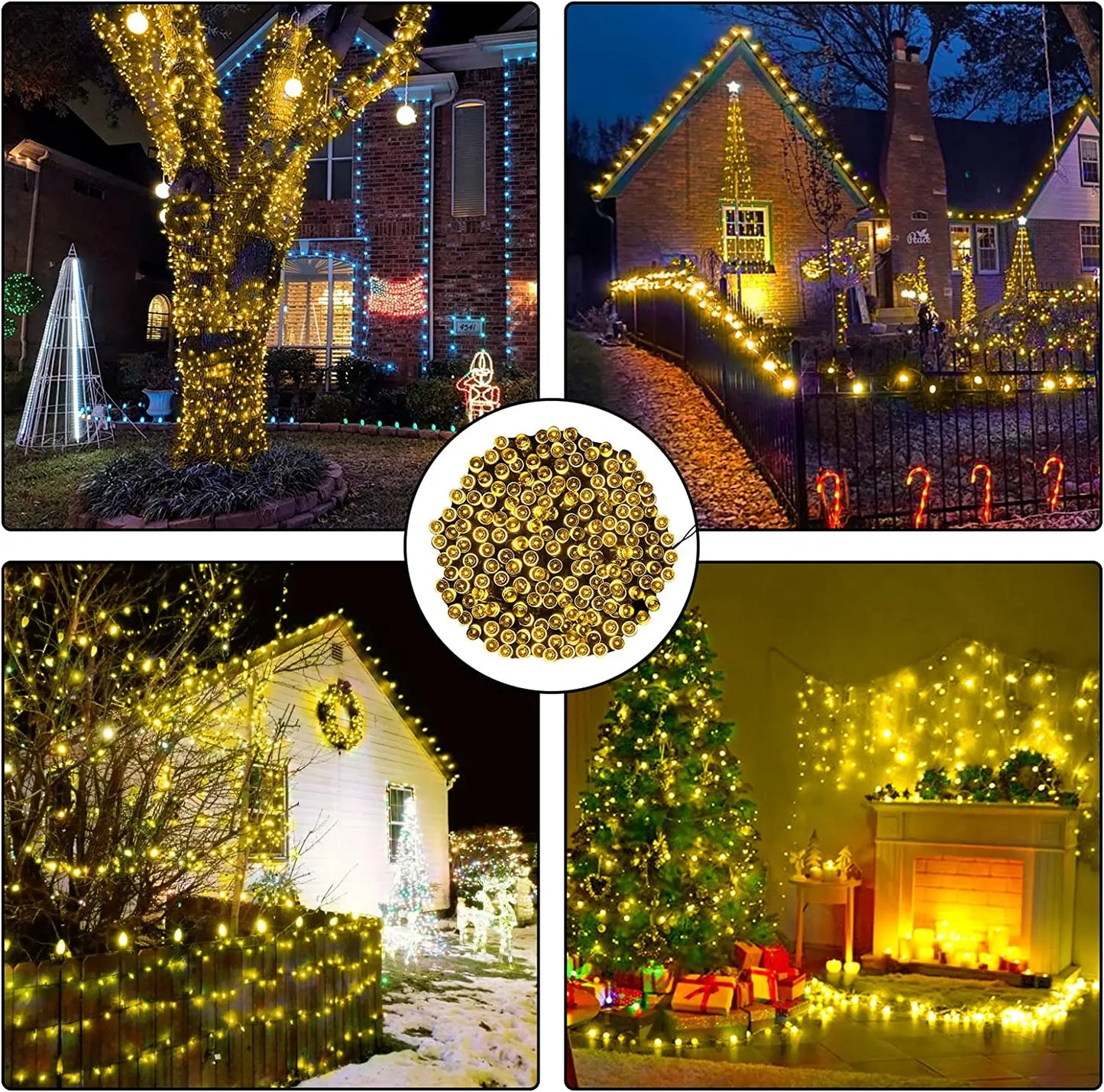 Outdoors Solar String Light 300LED 8 Modes Solar Lamp Waterproof for Gardens Wedding Party Valentines Christmas Tree Homes