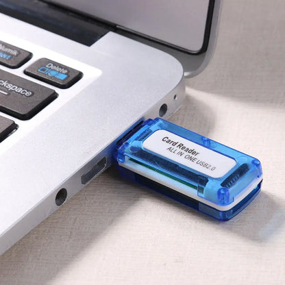 4 in 1 Mini USB2.0 4 Card Slots Smart Card Reader Flash USB Memory Card Reader for Micro SD TF M2 Computer PC Laptop Accessories