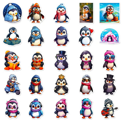 10/30/50PCS Cute Penguin PVC Sticker Aesthetic DIY Children's Decoration Scrapbooking Japan Stationery School Supplies for Kids