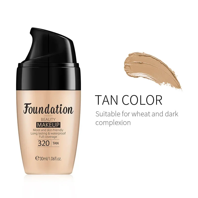 LAIKOU Liquid Foundation Moisturizing Long Lasting Face Comestics Natural Brighten Face Base Tone Make Up 30ml