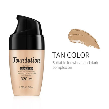 LAIKOU Liquid Foundation Moisturizing Long Lasting Face Comestics Natural Brighten Face Base Tone Make Up 30ml