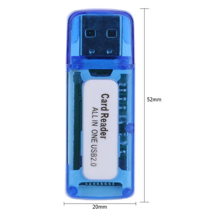 4 in 1 Mini USB2.0 4 Card Slots Smart Card Reader Flash USB Memory Card Reader for Micro SD TF M2 Computer PC Laptop Accessories