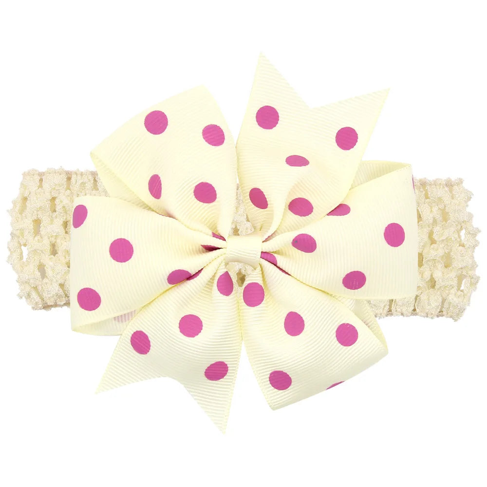 baby girl headband Infant hair accessories band bows Headwear Dot Newborn Children Gift Toddlers Ribbon newborn cloth Bowknot