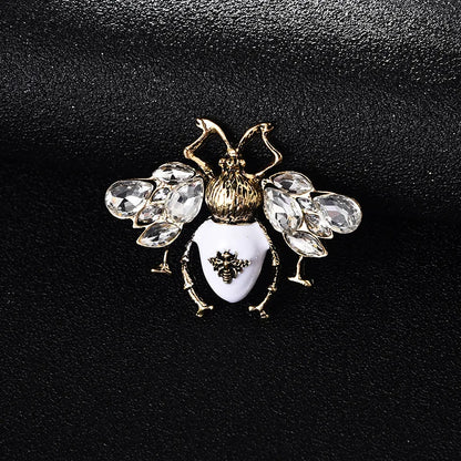 Creative Cute Insect Brooch Drip Oil Rhinestone Bee Beetle Animal Brooches Fashion Corsage Clothing Accessories Universal Pins