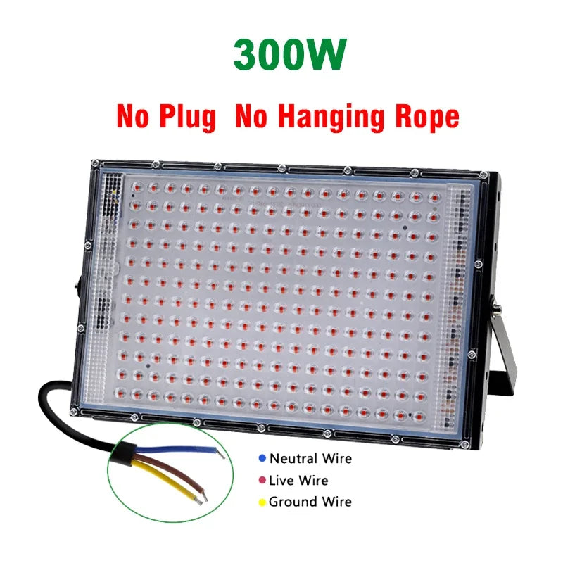 Full Spectrum LED Grow Light Phyto Lamp AC 220V 50W 100W 200W 300W With EU Plug For Greenhouse Hydroponic Plant Growth Lighting