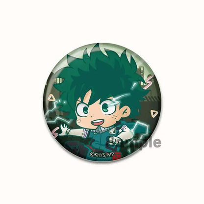 Round Anime Badge Midoriya Izuku Bakugou Katsuki Todoroki Shoto Ochaco Uraraka Cartoon Brooches Handmade Pins Accessorie Gifts