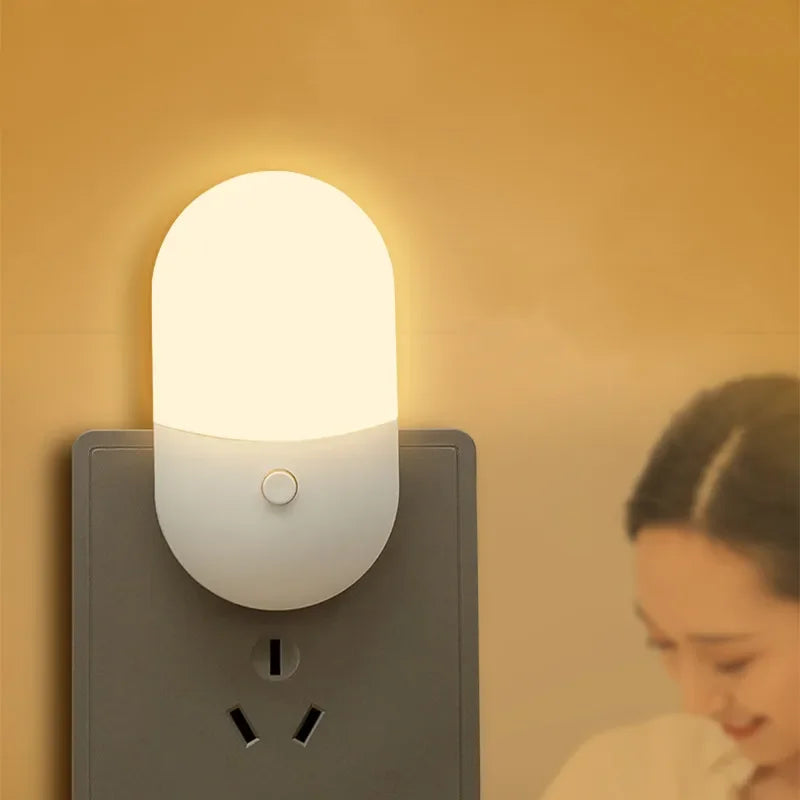 Bedside Lamp Night light EU/US Plug-in LED Night Light AC220V Baby Nursing Eye Sleep Light Bedroom Lamp For Corridor WC