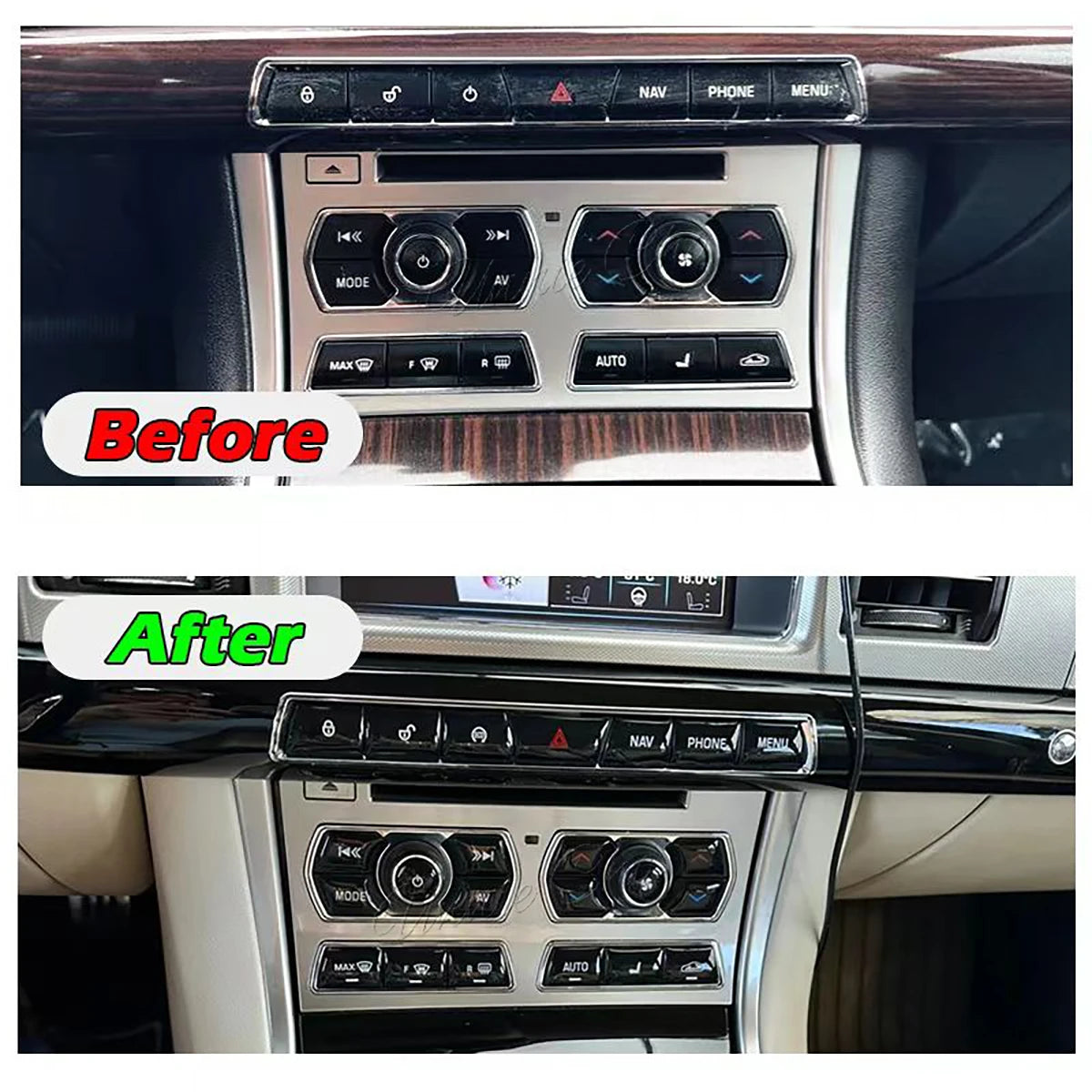 For Jaguar XF Black Button Stickers 2012 2013 2014 2015 Sticky Button Solution For Jaguar XF X250 Accessories Car Modification