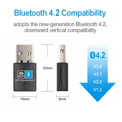 2.4G WiFi Network card 150Mbps USB WiFi Bluetooth Adapter 2in1 Dongle Wireless Wlan Receiver Driver Free For PC Laptop WIN 8/10