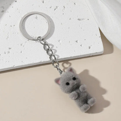 1 Pcs Fuzzy Kitty Cat Decor Gifts Cat Lovers Y2K Heart Bow Pendent Women Girls Kawaii Cat Bag Charm Cute Cat Keychain Keyring