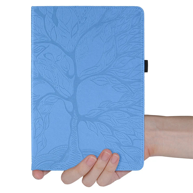 For Funda Kindle Paperwhite 12 Generation 7 Inch 2024 Colorsoft Case SA568B 3D Tree Embossed 360 Degree Rotating Stand Cover