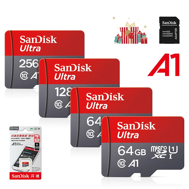 Sandisk Ultra Micro tf SD 128gb 32gb 64gb 256gb Micro tf SD Card SD/TF Flash Card Memory Card 32 64 128gb miniSD for Phone