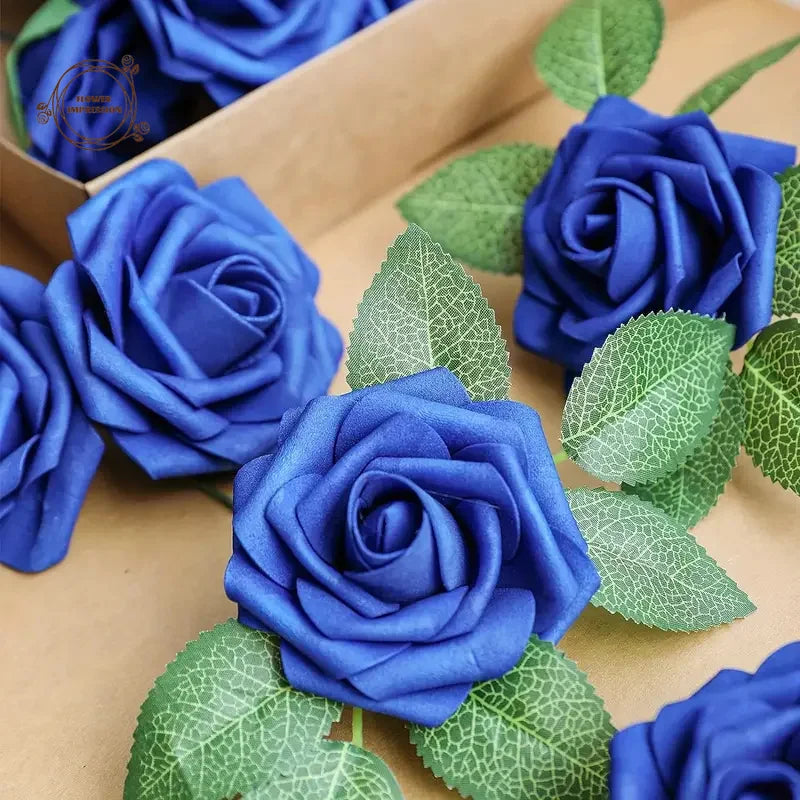 30pcs Artificial Flower Roses Bouquets Wedding Party Decorations Foam Roses Home Valentines Dia De La Madre Gift Garden Decors