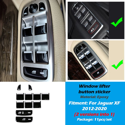 For Jaguar XF Black Button Stickers 2012 2013 2014 2015 Sticky Button Solution For Jaguar XF X250 Accessories Car Modification