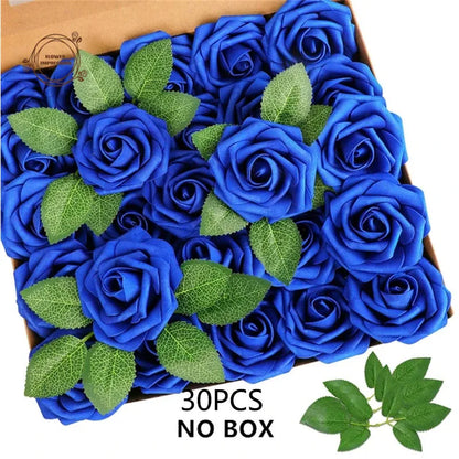 30pcs Artificial Flower Roses Bouquets Wedding Party Decorations Foam Roses Home Valentines Dia De La Madre Gift Garden Decors