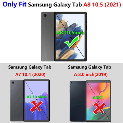 Screen Protector for Samsung Galaxy Tab A8 10.5 Inch 2021 (SM-X200/X205/X207) 9H Anti-Scratch Tempered Glass Film HD Clear