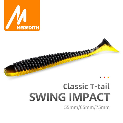 MEREDITH Swing Impact Fishing Baits 55mm 65mm 75mm Fishing Soft Lures Sea Fishing Leurre Souple Silicone Lures Bait