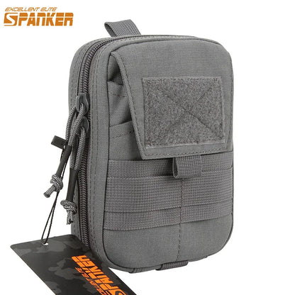 EXCELLENT ELITE SPANKER Tactical  EDC Pouch Molle Multifunctional Pouch Double Zipper Waist Pack Magic Tape Tool Bags