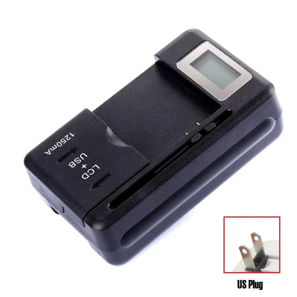 New Car Universal Mobile Battery Charger EU US Plug in LCD Indicator Screen USB Port for Mobile Phone Battery Charger