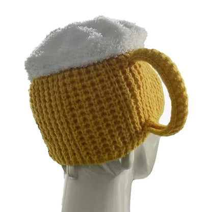 3D Beer Cup Hats Year Presents Ear Warmers Warm Beanies Unisex Versatile Pullover Cap Beer Lovers Women Men