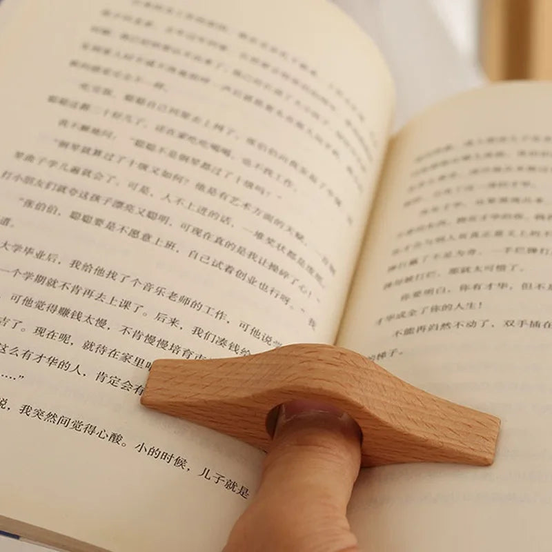 Hot Wooden Thumb Bookmark One Hand Reading Thumb Book Support Book Page Holder For Office Book Lovers Fast DIY Reading Aid Tools