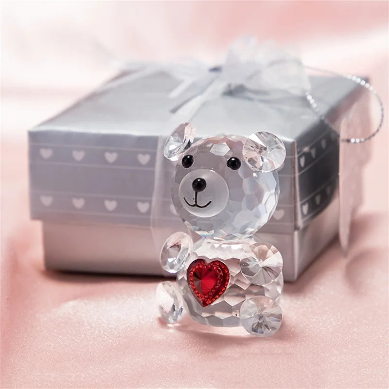 Valentines Day Gift Crystal Glass Bear I Love You Best Gifts for Girlfriend Boyfriend Wedding Gift for Guests Party Favors (Copie)