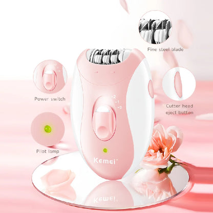 Original Kemei Women Epilator Electric Facial Body Painless Lady Legs Bikini Legs Arms Underarm Rotary Epilator Rechargeable